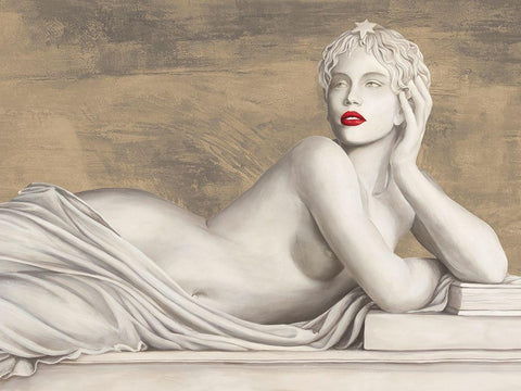 Eternal Beauty (detail) White Modern Wood Framed Art Print with Double Matting by Eleanor, Setti