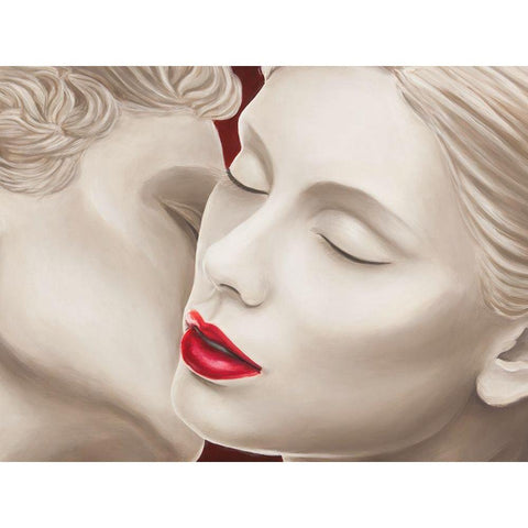Eternal Lovers (detail) Black Modern Wood Framed Art Print with Double Matting by Eleanor, Setti
