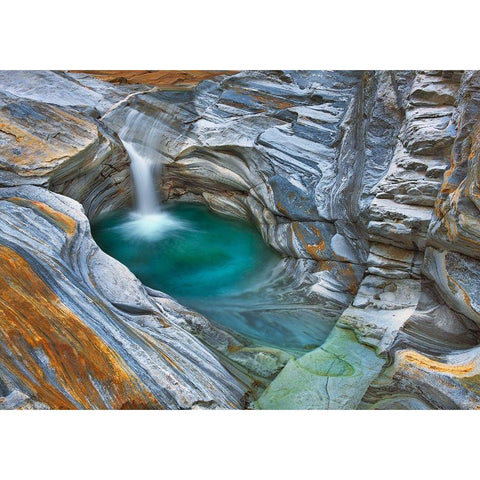 Valle Verzasca, Switzerland Black Modern Wood Framed Art Print by Frank, Krahmer