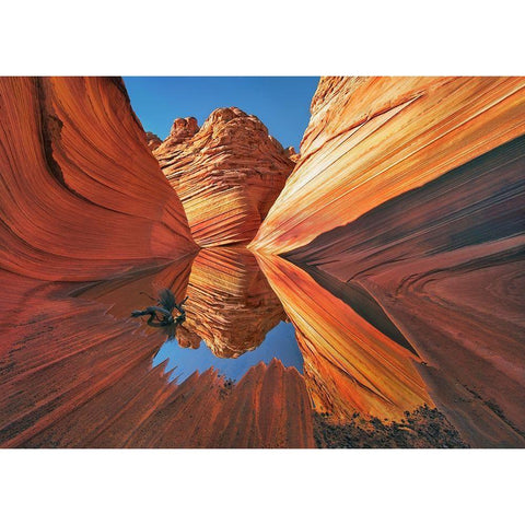 The Wave in Vermillion Cliffs, Arizona White Modern Wood Framed Art Print by Frank, Krahmer