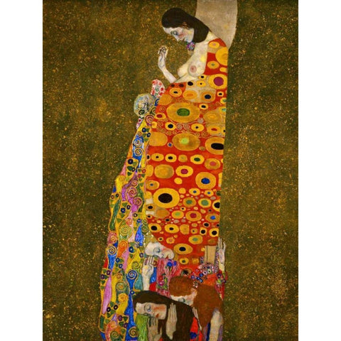 Hope Gold Ornate Wood Framed Art Print with Double Matting by Klimt, Gustav