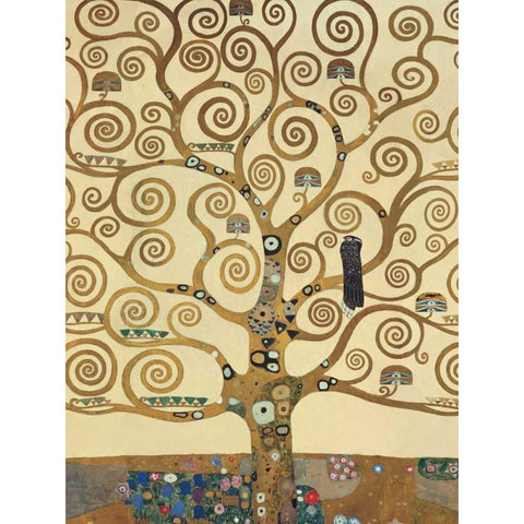 The Tree of Life Gold Ornate Wood Framed Art Print with Double Matting by Klimt, Gustav