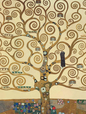 The Tree of Life Black Ornate Wood Framed Art Print with Double Matting by Klimt, Gustav