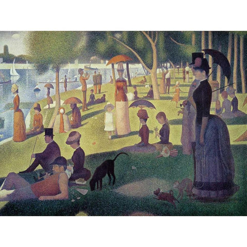 Apres-midi a l le de La Grande Jatte White Modern Wood Framed Art Print by Seurat, Georges