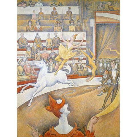 The Circus Gold Ornate Wood Framed Art Print with Double Matting by Seurat, Georges