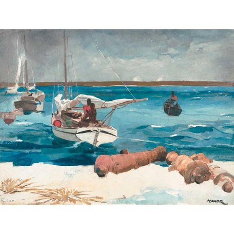 Nassau White Modern Wood Framed Art Print by Homer, Winslow