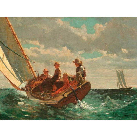 Breezing Up (A Fair Wind) Black Modern Wood Framed Art Print with Double Matting by Homer, Winslow