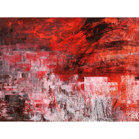 Rosso tramonto Black Modern Wood Framed Art Print with Double Matting by Corrado, Italo