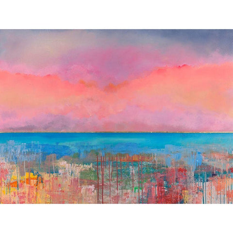 Tramonto infinito Black Modern Wood Framed Art Print with Double Matting by Corrado, Italo