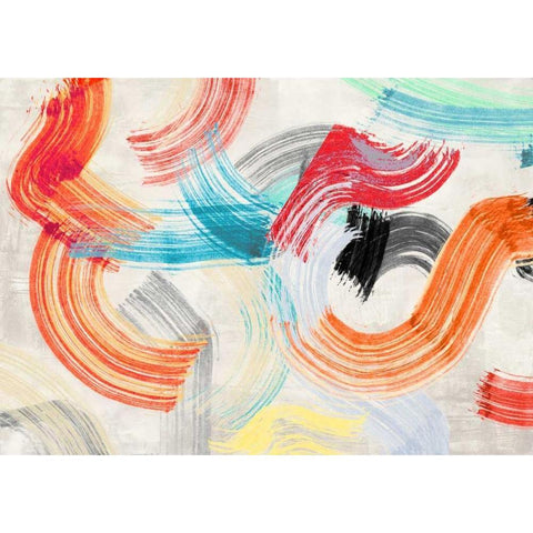 Sudden Motion Black Modern Wood Framed Art Print with Double Matting by Ikeda, Haru