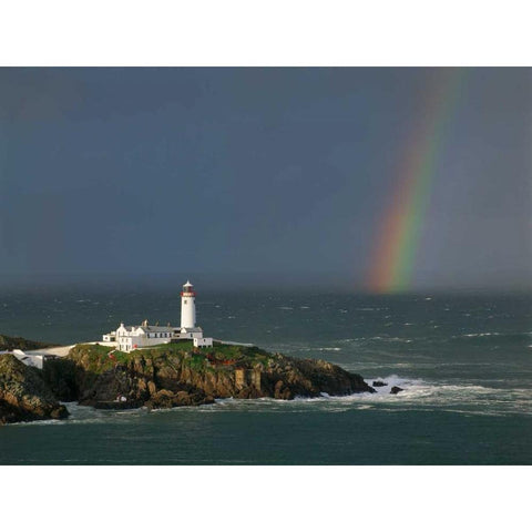 Rainbow over Fanad-Head Ireland Gold Ornate Wood Framed Art Print with Double Matting by Guichard, Jean