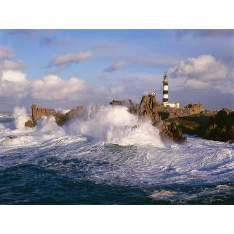Phare du Creac h Black Modern Wood Framed Art Print with Double Matting by Guichard, Jean