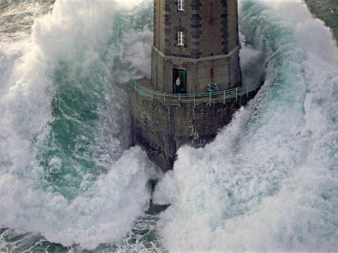 La Jument White Modern Wood Framed Art Print with Double Matting by Guichard, Jean