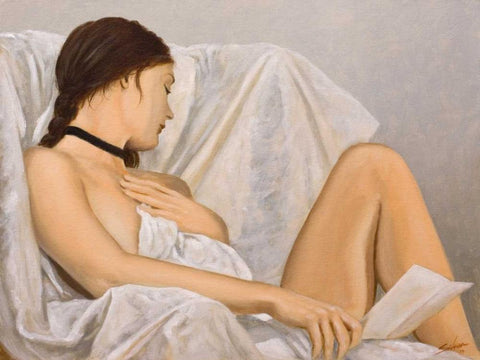 The Letter Black Ornate Wood Framed Art Print with Double Matting by Silver, John