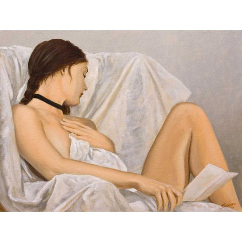 The Letter White Modern Wood Framed Art Print by Silver, John