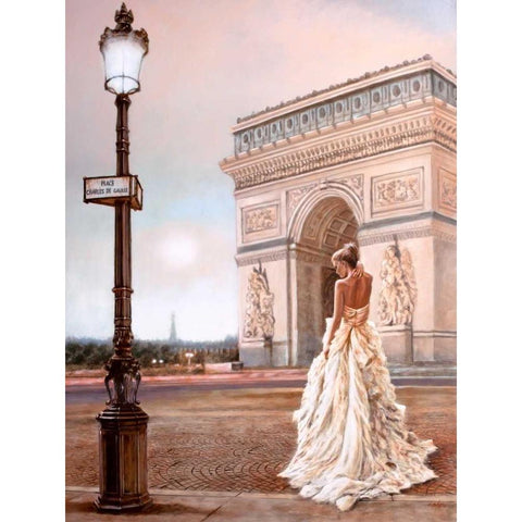 Romance in Paris II Black Modern Wood Framed Art Print with Double Matting by Silver, John