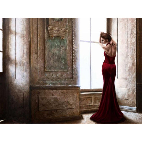 At the Palace White Modern Wood Framed Art Print by Silver, John