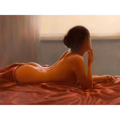 Morning Light Gold Ornate Wood Framed Art Print with Double Matting by Silver, John