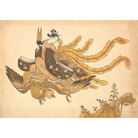 Disguised Immortal Black Modern Wood Framed Art Print by Suzuki, Harunobu