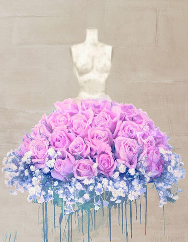 Dressed in Flowers II White Modern Wood Framed Art Print with Double Matting by Parr, Kelly