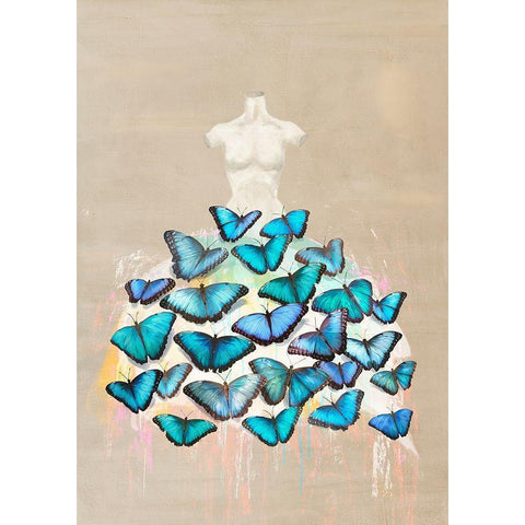 Dress of Butterflies II Black Modern Wood Framed Art Print by Parr, Kelly