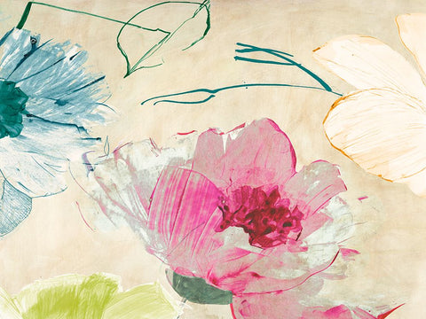 Colorful Composition I White Modern Wood Framed Art Print with Double Matting by Parr, Kelly