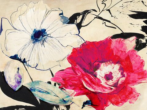 Colorful Composition II White Modern Wood Framed Art Print with Double Matting by Parr, Kelly