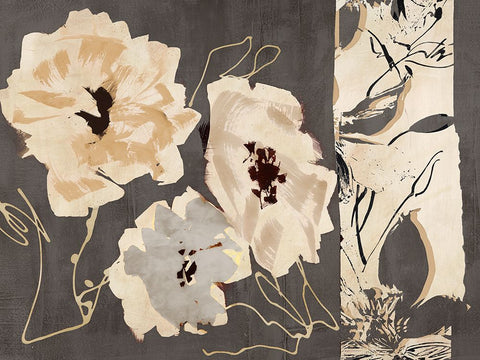 Earth Flowers I White Modern Wood Framed Art Print with Double Matting by Parr, Kelly