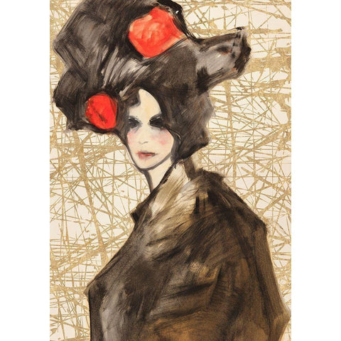 Asian Deity (detail) Black Modern Wood Framed Art Print by Kumi