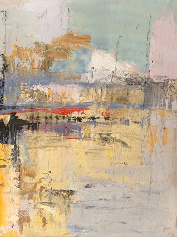 Tramonto di luna II (detail) Black Ornate Wood Framed Art Print with Double Matting by Lucas