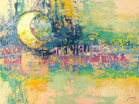 Riflessi di Luna White Modern Wood Framed Art Print with Double Matting by Lucas