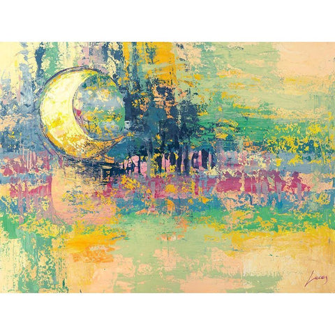 Riflessi di Luna Black Modern Wood Framed Art Print by Lucas