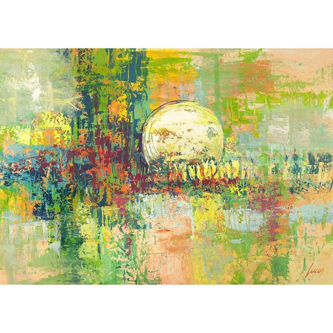 Luna piena Black Modern Wood Framed Art Print with Double Matting by Lucas