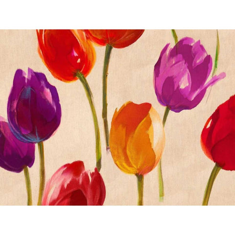 Tulip Funk Black Modern Wood Framed Art Print by Villa, Luca