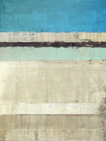 Horizon #1 White Modern Wood Framed Art Print with Double Matting by Maun, Ludwig