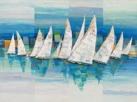 Oceano White Modern Wood Framed Art Print with Double Matting by Florio, Luigi