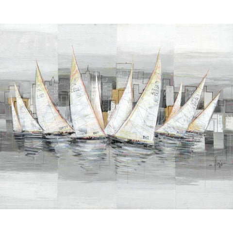 Regata White Modern Wood Framed Art Print by Florio, Luigi