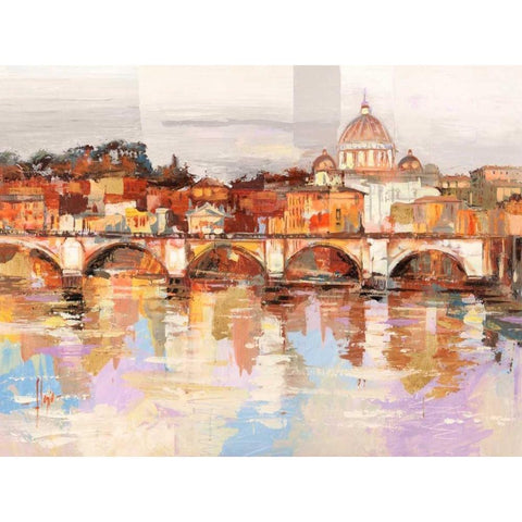 Dolcemente Roma Black Modern Wood Framed Art Print by Florio, Luigi
