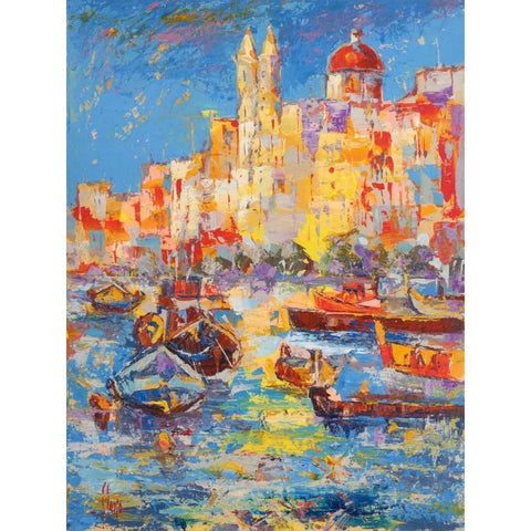Malta White Modern Wood Framed Art Print by Florio, Luigi