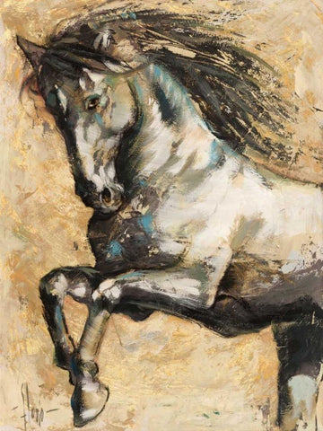 Selvaggio Black Ornate Wood Framed Art Print with Double Matting by Florio, Luigi