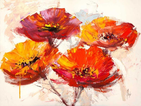 Il respiro dei papaveri White Modern Wood Framed Art Print with Double Matting by Florio, Luigi