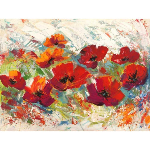 Papaveri in Estate Black Modern Wood Framed Art Print with Double Matting by Florio, Luigi