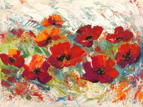 Papaveri in Estate Black Ornate Wood Framed Art Print with Double Matting by Florio, Luigi