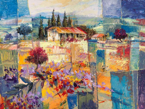 Racconto destate White Modern Wood Framed Art Print with Double Matting by Florio, Luigi