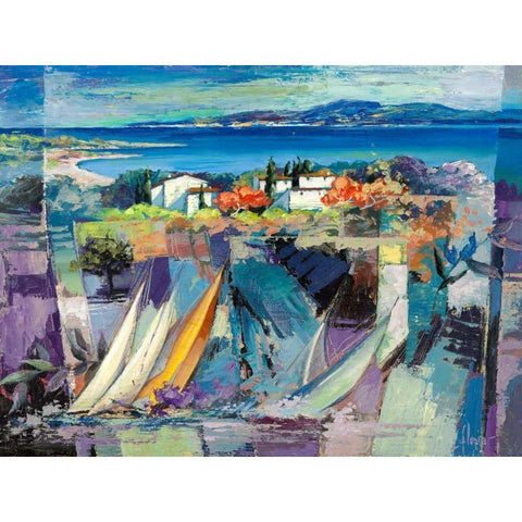 Racconto mediterraneo Black Modern Wood Framed Art Print with Double Matting by Krahmer, Frank