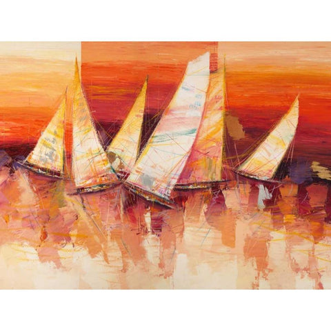 Vele allâ€™orizzonte Black Modern Wood Framed Art Print by Florio, Luigi