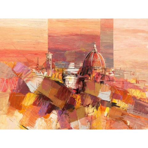 Firenze astratta Black Modern Wood Framed Art Print by Florio, Luigi