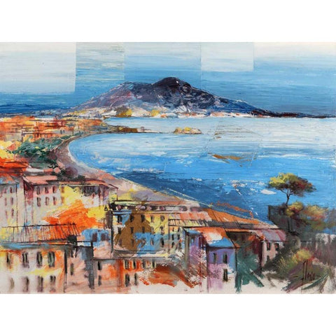 Dolce Napoli White Modern Wood Framed Art Print by Florio, Luigi