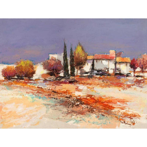 Case nel sole White Modern Wood Framed Art Print by Florio, Luigi