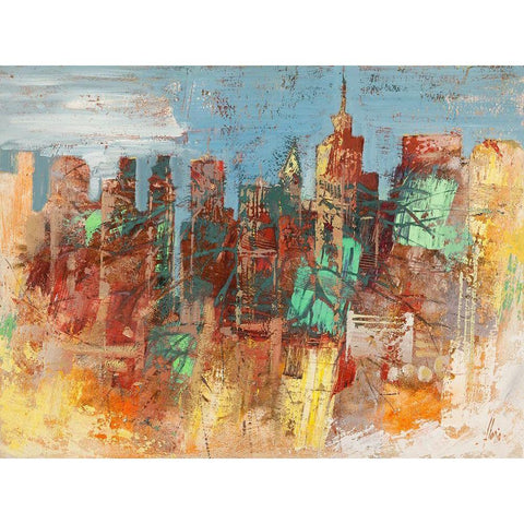 Citta nascosta Black Modern Wood Framed Art Print with Double Matting by Florio, Luigi